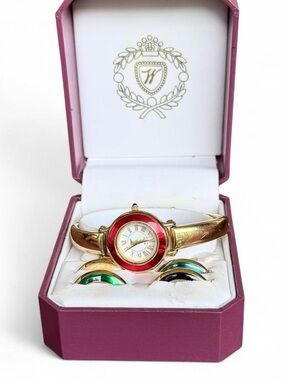 Vintage Worthington gold watch with interchangeable dials untested